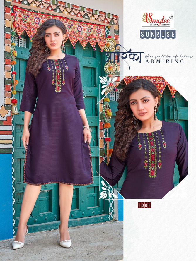 Smylee Sunrise fancy Regular Wear Rayon Heavy Designer Kurti Collection